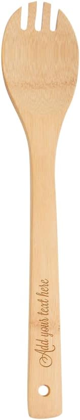 PrintSupremacy Custom Engraved Bamboo Cooking Spoons Set, Non Stick Wooden Kitchen Gadget Pan Cookware, Baking Gift for Housewarming Wedding Birth...