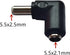5Pcs DC Power Connector Adapter 90 Degree Angle 5.5mm x 2.5mm Male Plug to 5.5mm x 2.1mm Female Jack Coupler Conver TER for Laptop CCTV Camera Str...