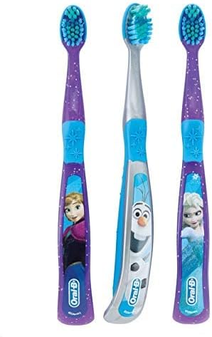 Oral-B Disney Frozen Kids Toothbrush 3+ Years Old Extra Soft Bundle Characters Elsa, Ann & Olaf - Pack of 3...
