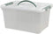 Saedy 14 Quart Latching Box, Great Funtionality Plastic Storage Bin with Lid, Clear Transparent Box with Handles...