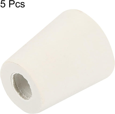 MECCANIXITY Rubber Tapered Plug 17mm to 23mm with Hole Test Tubes Bungs Stopper White for Lab Home 5 Pieces...