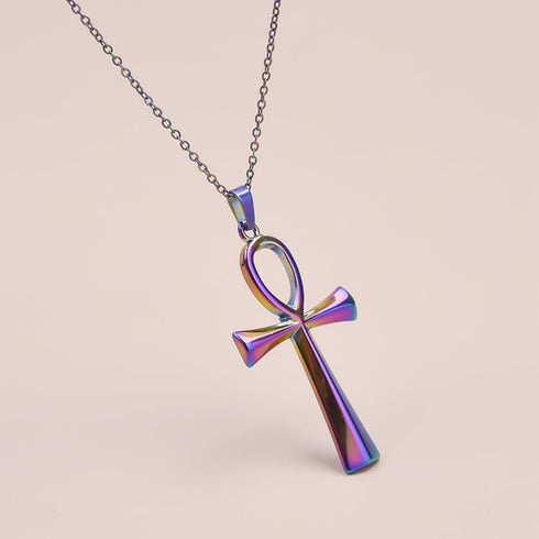 Jude Jewelers Stainless Steel Ankh Cross Religious Classic Plain Prayer Pendant Necklace...