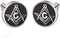 Stainless Steel Masonic Freemason Square & Compass Enamel Cufflinks Black Silver Gift...