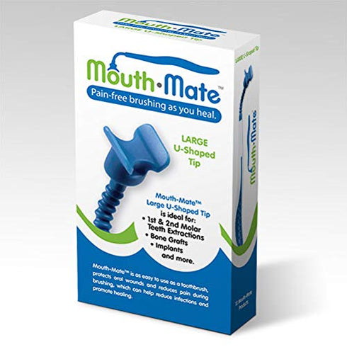 Mouth-Mate Small U-Shape Oral Hygiene and Tooth Brushing Aid with Unique Bendable Handle and Soft Tip to Improve Comfort, 2 Pack...