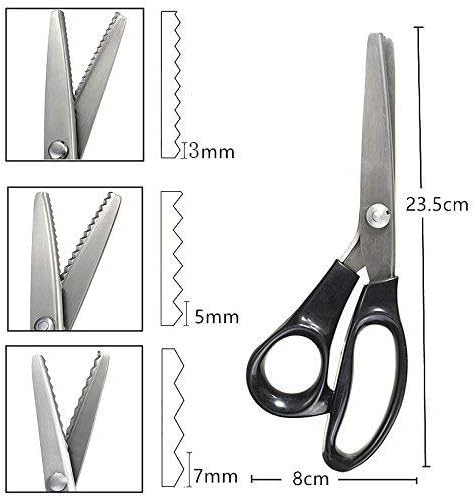 Professional Pinking Shears, Comfort Grip Handle Stainless Steel Dressmaking Scissors Sewing Art Craft Cut Tool, Serrated and Scalloped Blade Cutt...