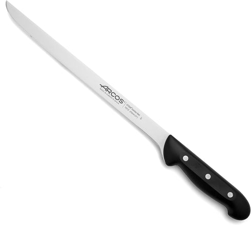 Arcos 11 Inch Flexible Ham Slicing Knife - Premium NITRUM Stainless Steel Blade - Ergonomic Black Polypropylene Handle. Maitre Series...