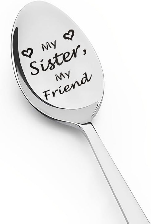 Friend Sister Gifts for Women Birthday Christmas Gifts for Sisters Engraved My Sister My Friend Spoon BFF Gifts for Soul Sister Older Young Big Mi...