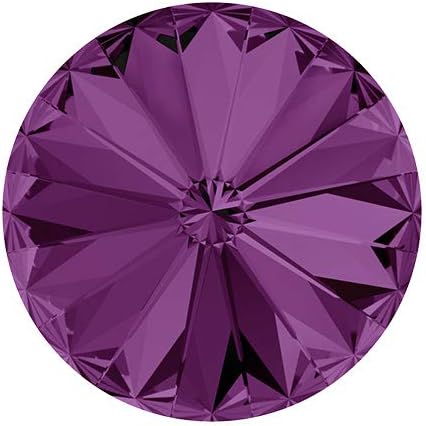 6-pcs 12mm Austria Crystal 1122 Rivoli Button with Shank, SW-1122BT (Amethyst)...