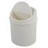Tiny Trash Can with Swing Lid, Plastic Desktop Mini Waste Can, White...