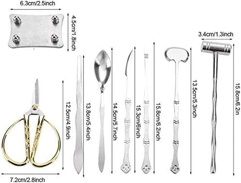 8Pcs Seafood Tool Set, Lobster Crab Nut Cracker Opener Tool Set Stainless Steel Seafood Claw Forks Picks Set Gift with Package Box...