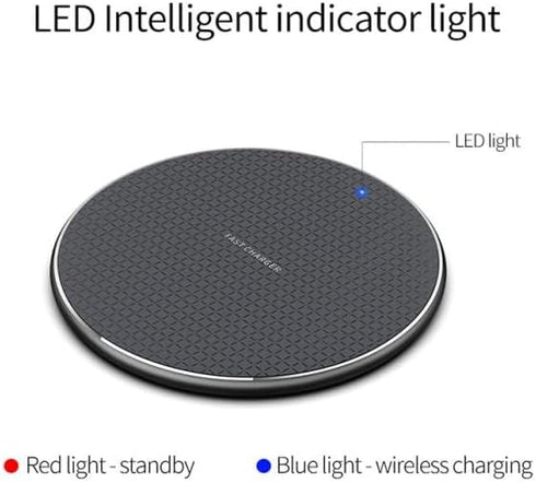 Wireless Charger, 10W Qi-Certified Charging Pad with Control Technology Compatible with (iPhone 15/14 /13/12/ 11/ XR/XS/ 8 Plus) for Samsung Galax...