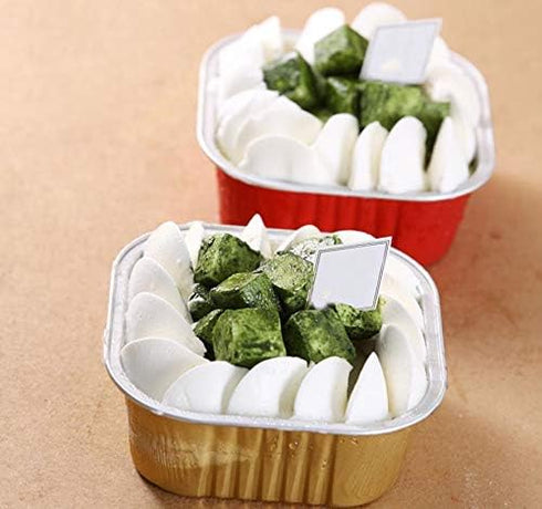 KEISEN square 4 2/5" Disposable Aluminum Foil Cups 300ml for Muffin Cupcake Baking Bake Utility Ramekin Cup 24/PK...