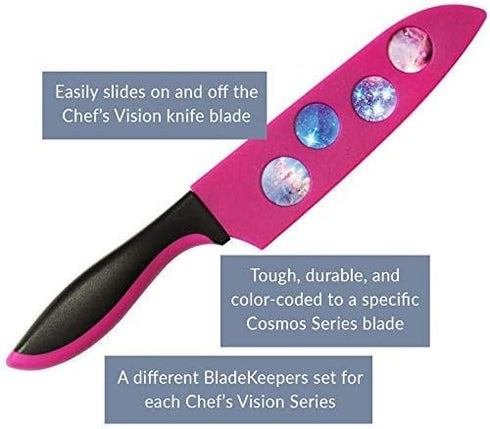 CHEF'S VISION Blade Keepers Protective Knife Covers for the Cosmos Series Knives - Knives Not Included - Color Blade Cover Sheaths for Kitchen Kni...
