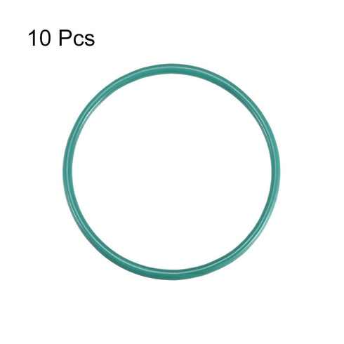 uxcell Fluorine Rubber O-Rings, 50mm OD 45.2mm ID 2.4mm Width FKM Seal Gasket for Machinery Plumbing, Green, Pack of 10...