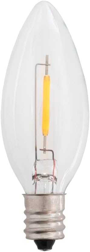 Creative Hobbies 25-Pack LED Replacement Light Bulbs for Electric Candle Lamps, Window Candles, Chandeliers - 7 Watt Equivalent Candelabra, Clear,...
