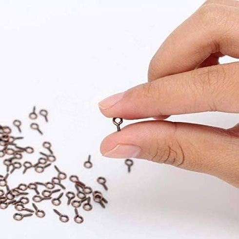 Coolrunner 6 Color 600-1200Pcs Small Screw Pins, Threaded Silver Clasps and Hooks for Jewelry Making (600)...