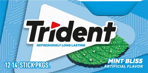 Trident Mint Bliss Sugar-Free Chewing Gum, 12 Packs of 14 Pieces (168 Total Pieces)...