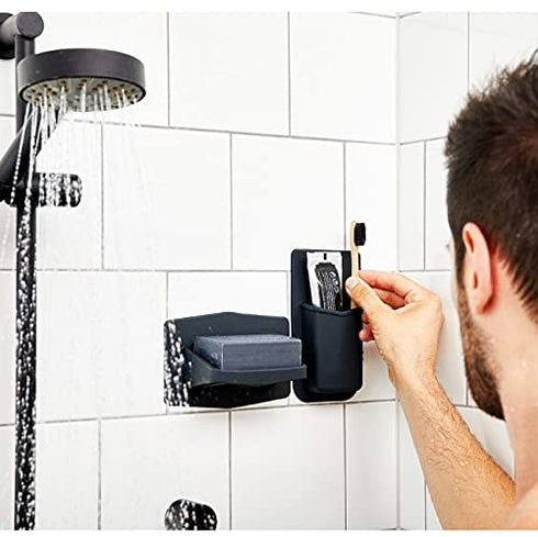 TOOLETRIES The Benjamin Soap Holder - Silicone Toiletry Organizer, Shower & Bathroom Accessory - Features Silicone-Grip Technology, Removable & Re...