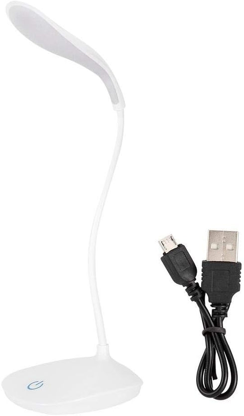 USB Charging Table Lamp with Flexible Neck, 3 Levels Dimmable LED Desk Light with Touch Switch, Night Reading Lamp, USB Table Lamp Dimmable...