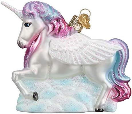 Old-World Christmas Glass Blown Ornament with S-Hook and Gift Box, Variety Animal Collection (Alicorn, 12599)...