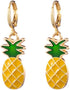 Pineapple Earrings Necklace for Women Yellow Ruit Green Leaf Pineapple Earings Pendant Necklace Cute Fashion Dangle Necklace Jewellery Set...