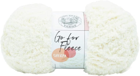 Lion Brand Yarn Go for Fleece Sherpa Jumbo Yarn for Knitting, Crocheting, and Crafting, 1 Pack, Cream......