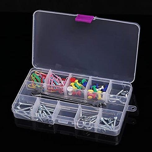 OriGlam 1pcs 17x10CM Plastic Organizer Storage Box with Adjustable Dividers, Jewelry Storage Container Box for Office Supplies Beads Crafts Fishin...