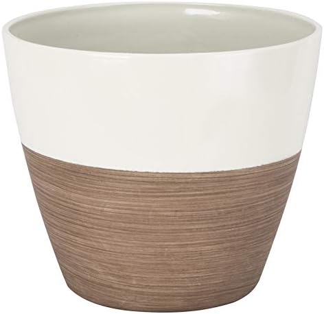 Rocky Mountain Goods Planter Pot - Round Durable Resin 8” Pot - UV Coated Finish to Prevent Fading - Modern Look Flower Pot for Patio, Porch, Outd...