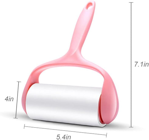 Sticky Lint Roller, Pet Hair Roller, Dog & Cat Hair Remover Kit,4 Refills 240 Sheets, Lint Brush for Clothes, Carpet, Car Seats, Dust, Dogs, Handl...