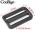 CooBigo 12 Pack Plastic Buckles for Straps 1-1/2 Inch Tri-Glide Slide, Plastic Slide Clip Heavy Duty Adjustable Webbing Tri-glides Slider Buckle f...