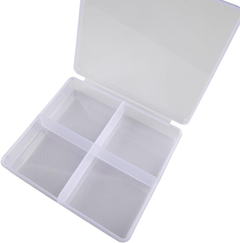 Craft County Small Clear Plastic Organizer – Store Craft Supplies, Beads, and Other Small Items – 4 Compartments...