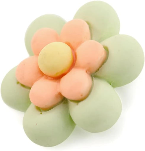 20 pcs Cute Green Resin Six Petals Flower Sewing Coat Buttons with Loop -20mm -13/16"...