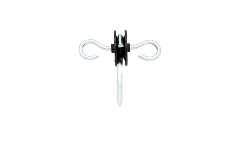 2 Rings Electric Fence Screw-in Gate Handle Anchor,Wood Post Screw-in Insulator, Black (4)...