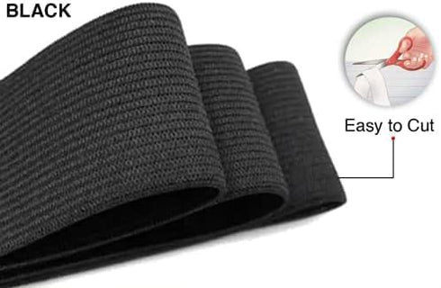 Black Elastic Band for Wigs 1 inch for Sewing Waistband x 11 Yard Spool, Wig Elastic Bands for Melting Lace, High Elasticity, Elasticos para Costu...