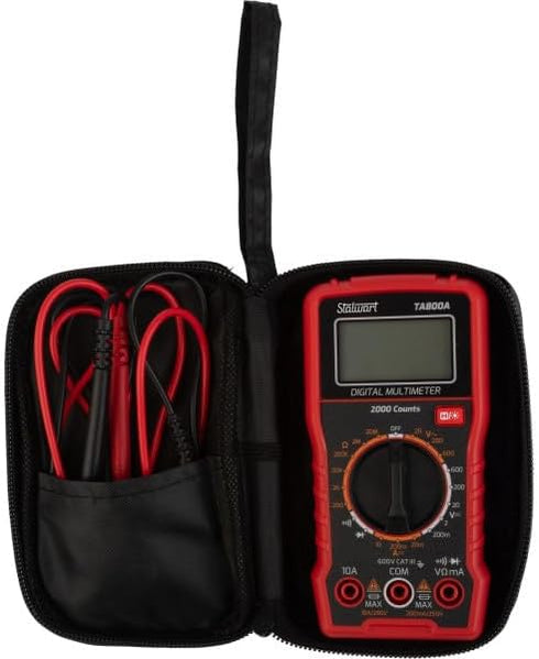 Multimeter Voltage Tester - Digital Volt Meter with Backlit Display and Needle Probes for AC/DC Voltage, DC Current, and Wire Continuity by Stalwa...