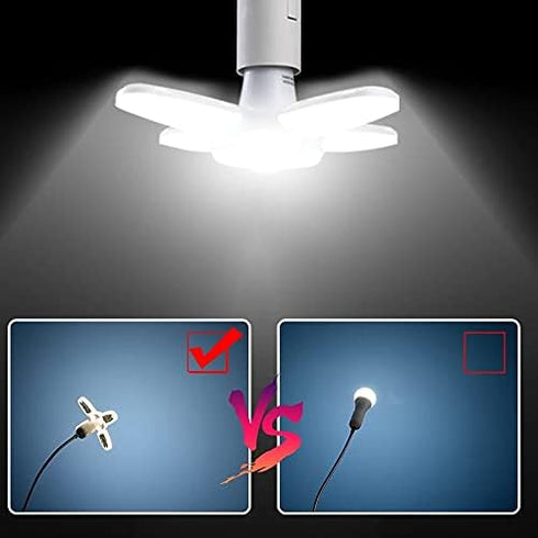 E27 LED Bulb Fan Blade Timing Lamp AC85-265V 28W Foldable Led Light Bulb Lampada for Home Ceiling Light with Remote Controller (Only Fan Bulb)...