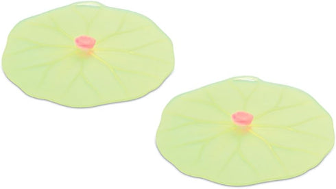 Charles Viancin - Set of 2 Lilypad 4” Silicone Drink Covers - Airtight Seal on Any Smooth-Rimmed Glass, Keep Drinks Cool or Hot, Protect from Wing...
