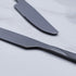Black Dinner Knife Set, 9.2-inch Stainless Steel Shiny Black Dinner Table Knife Silverware, Set of 6...