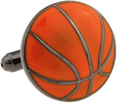Orange Basketball Silver Cufflinks with Presentation Box...