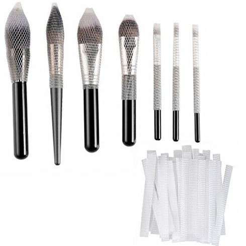 40 pcs Makeup Brushes Pen Guard Protector Set Reusable Expandable Mesh Cover(Not include Brushes)...