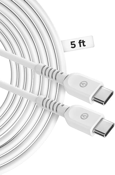 Flat 2-Port USB C Wall Charger, Ultra Slim Dual Power Adapter with Type-C Cable (20W) Fast Charging for iPhone 15, Pro Max/Samsung Galaxy Models (...