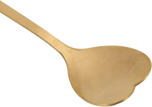 2Pcs Coffee Dessert Spoon, Heart Shaped Design Metal Stirring Spoon for Tea Dessert Drinks Ice Cream (Gold)...