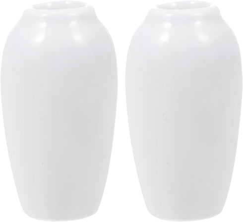 SEWACC 2Pcs Miniature Ceramic Vase Dollhouse Mini Vase Model Furniture DIY Doll House Vase Micro Landscape Fairy Garden Decoration ( White )...
