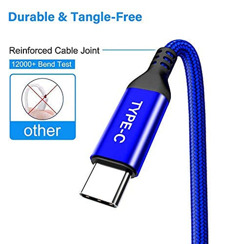 AkoaDa 3-Pack (10ft+6.6ft+3.3ft) USB-C Cable, USB A to USB-C 3.1A Fast Charger Nylon Braided Cord Compatible with Samsung Galaxy Note 9 8 S8 S9 S1...