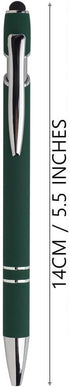Retractable Ball Point Pens with Stylus Tip Medium Point Soft Touch Metal Matt Wine Red Barrel Black Ink 10 Count...