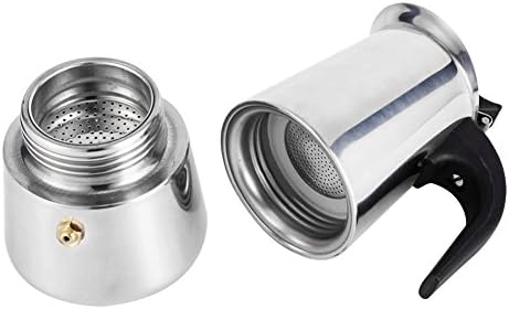 Yosoo Coffee Maker, Stainless Steel Coffee Pot Percolator Stovetop Latte Maker Percolator Stove Top Filter Coffee Maker Pot Easy Clean (200ML 4 Cu...