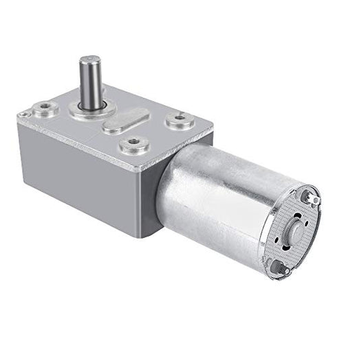 DC 12V Speed Reducing Gear Motor Reversible High Torque 12V Worm Gear Motor Female Shaft High Torque Turbo Worm Gear Box Reduction Electric Motor(...