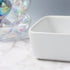 Candy Color Ceramic Paper Clip Holder for Desk Cute Paperclips Dispenser 3.5Inch Square Paper Clips Organizer Binder Clip Holder (White Paper Clip...