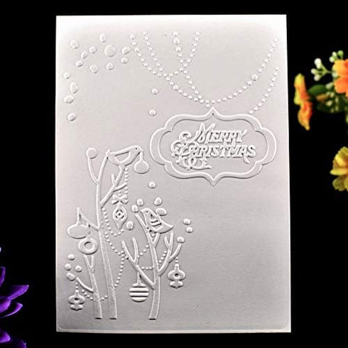 Kwan Crafts 4 pcs Different Style Christmas Deer Tree Giftbox Plastic Embossing Folders for Card Making Scrapbooking and Other Paper Crafts...