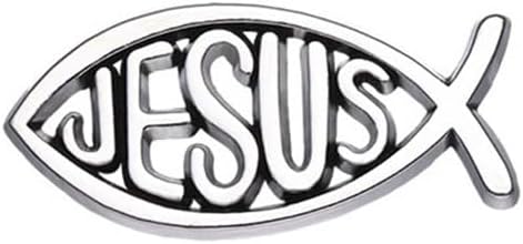 Jesus Fish Brooch Silver Tone Cartoon Fish Pin Christian Jewelry Lapel Pin Popular with Christian Bikers Marine Animal Brooch Enamel Pin Badge Chr...